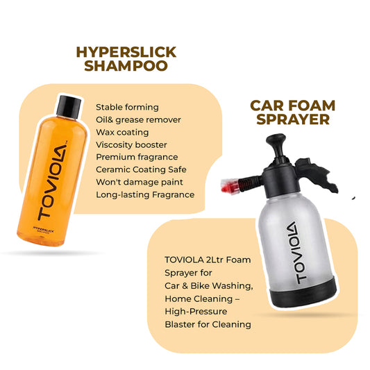 High Foam Car Wash Shampoo 500 ml + 2L Pressure Foam Sprayer Combo