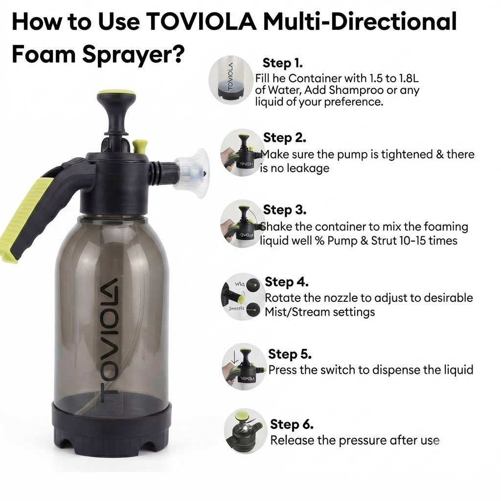 TOVIOLA Foam Spreyer | Black | suitable For Car & Bike Washing