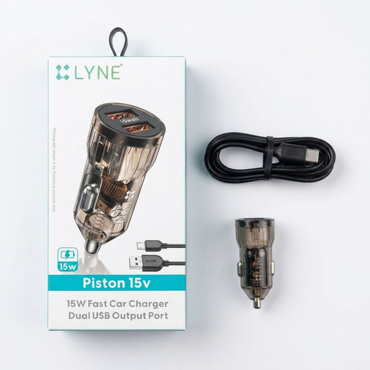 Fast Car Charger | Dual Usb Out | 15w