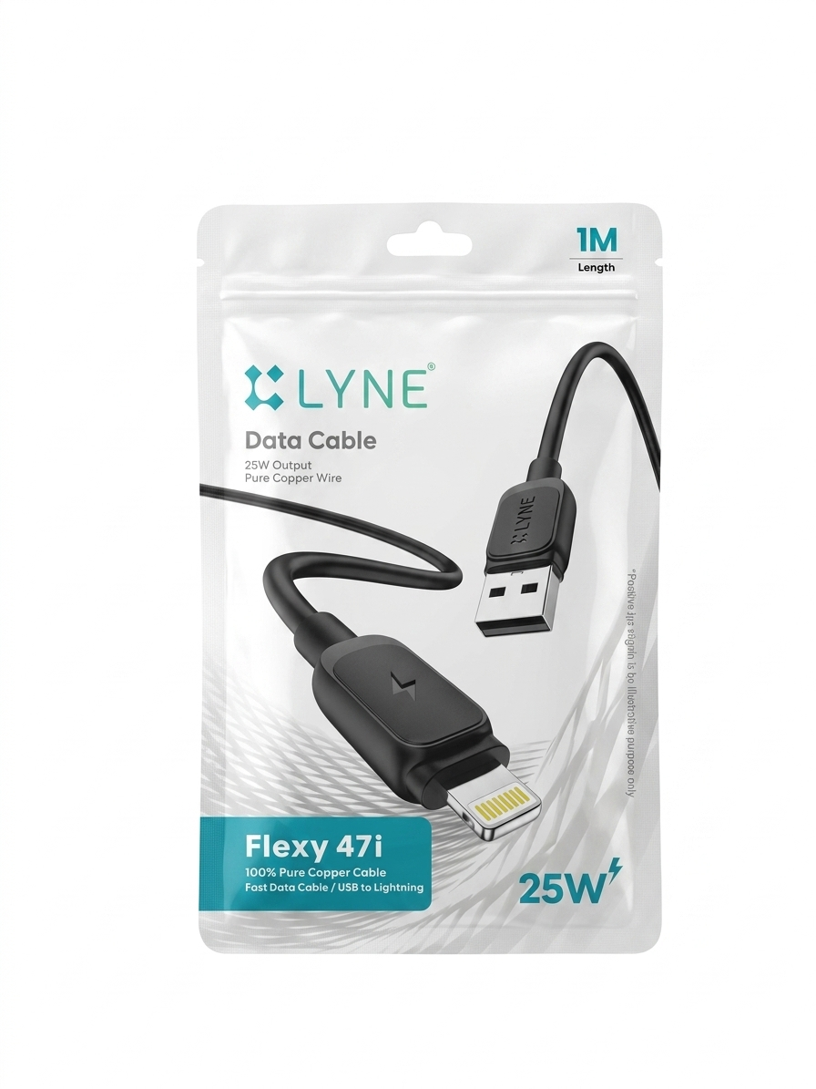 LYNE Lightning to USB Cable (1m) | 25w Output