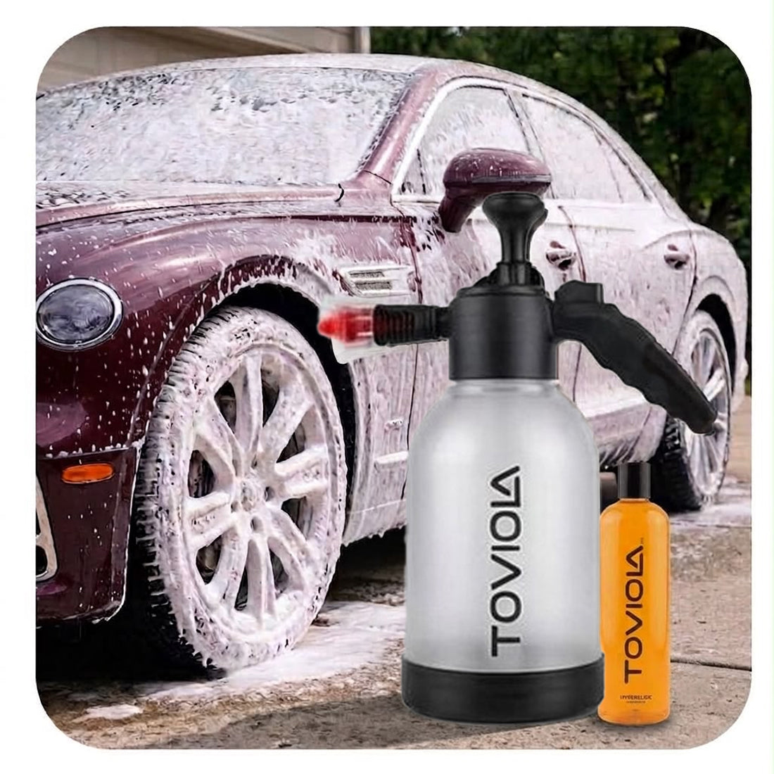 High Foam Car Wash Shampoo 500 ml + 2L Pressure Foam Sprayer Combo