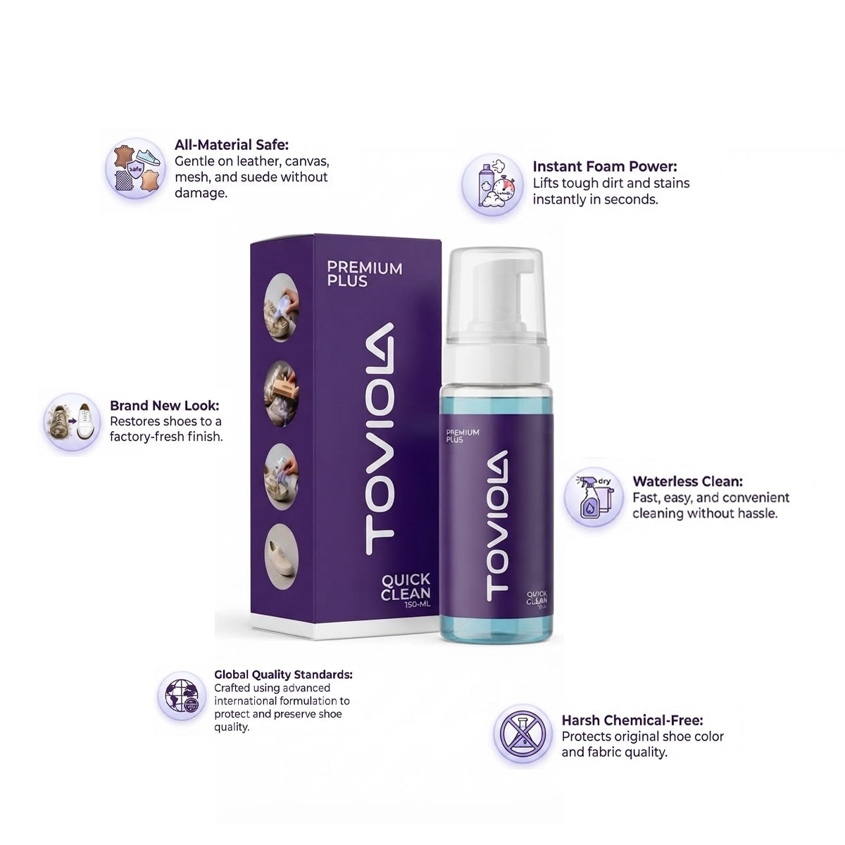 Toviol Shoe Cleaner Kit with Brush  (suitable for all type shoe)
