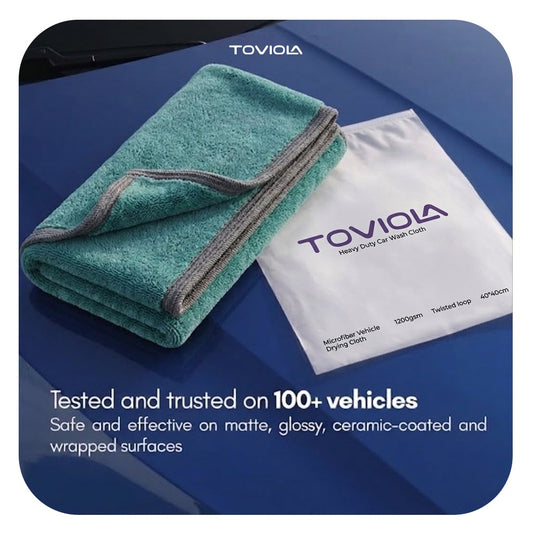 TOVIOLA 1200 GSM Microfibre Car Drying Towel: Super Absorbent & Scratch-Free