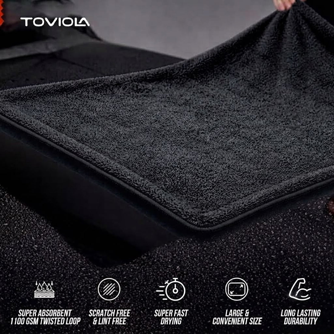 TOVIOLA Complete Foam Wash & Shine Combo – 2L Foam Sprayer+Car Shampoo+40x40 1200 GSM Drying Cloth