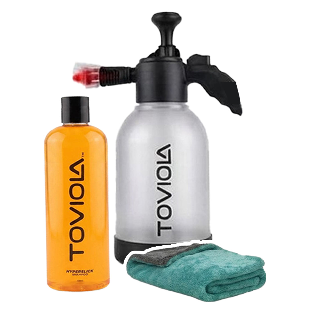 2L Foam Cannon Sprayer+Silicon Car Shampoo(500ml) + 40x60cm 1200 GSM Drying Cloth
